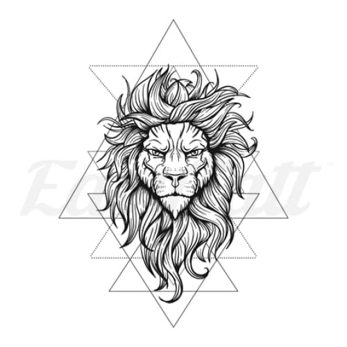 abstract lion tattoo