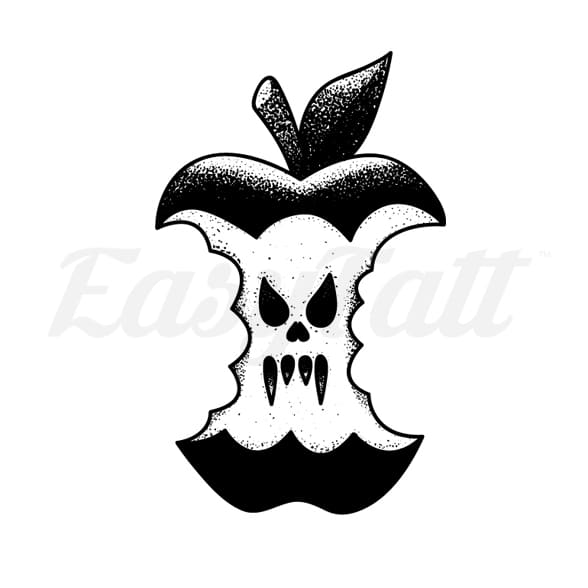 skull apple tattoo
