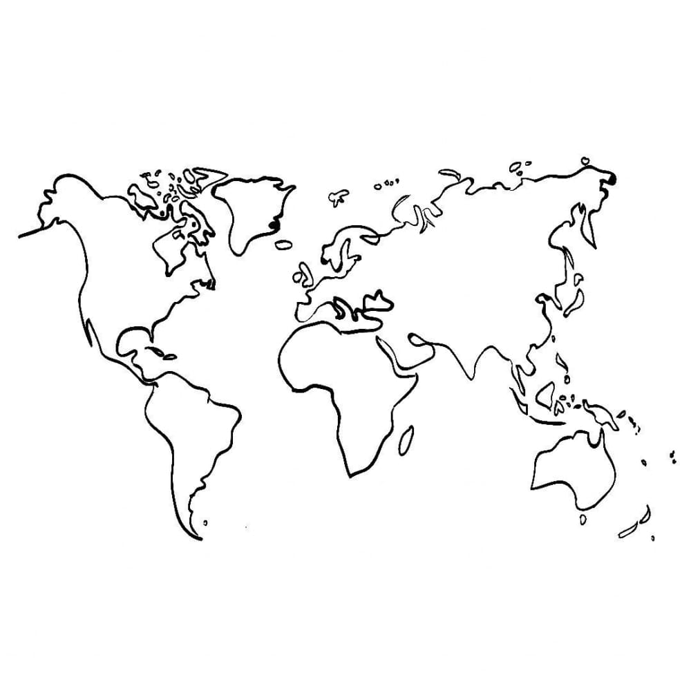 simple world map outline tattoo
