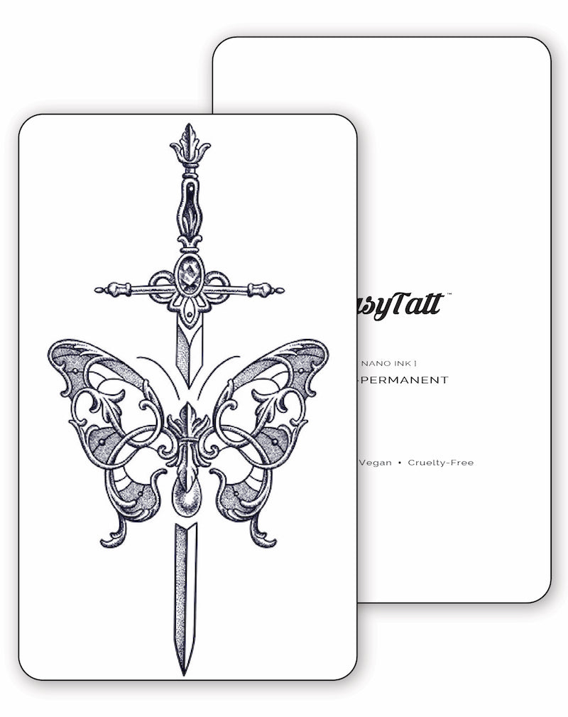 Butterfly Sword Semi-Permanent Tattoo | EasyTatt™