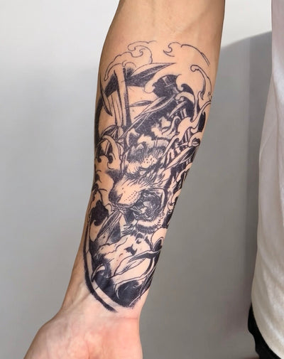 (Half Sleeve) Japanese Tiger - Semi-Permanent Tattoo