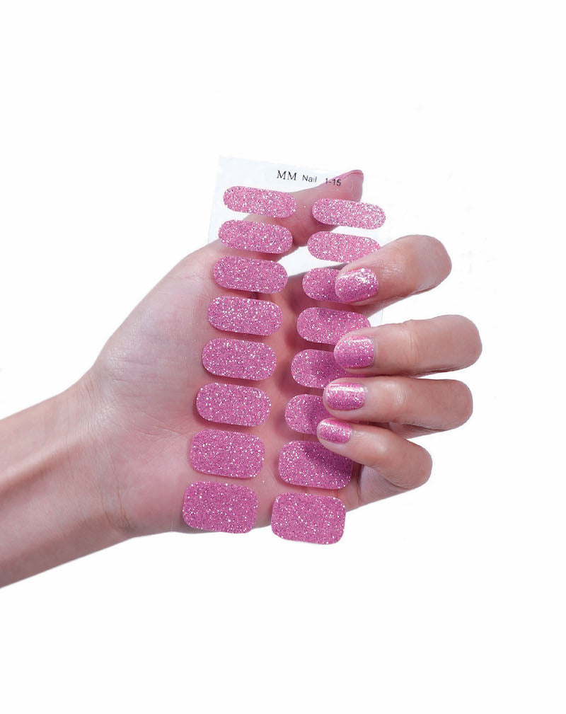 Pink Glitter Nail Wraps | 2-Week Nails | EasyNails™ – EasyTatt