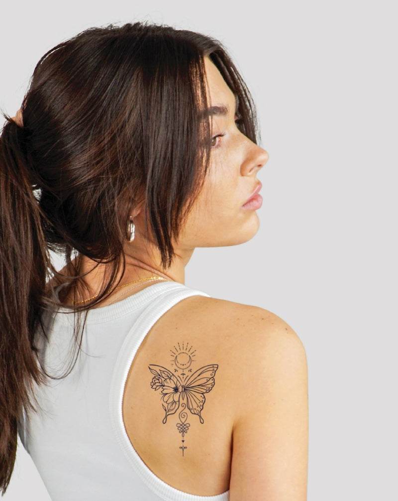 Spirited Butterfly - Semi-Permanent Tattoo