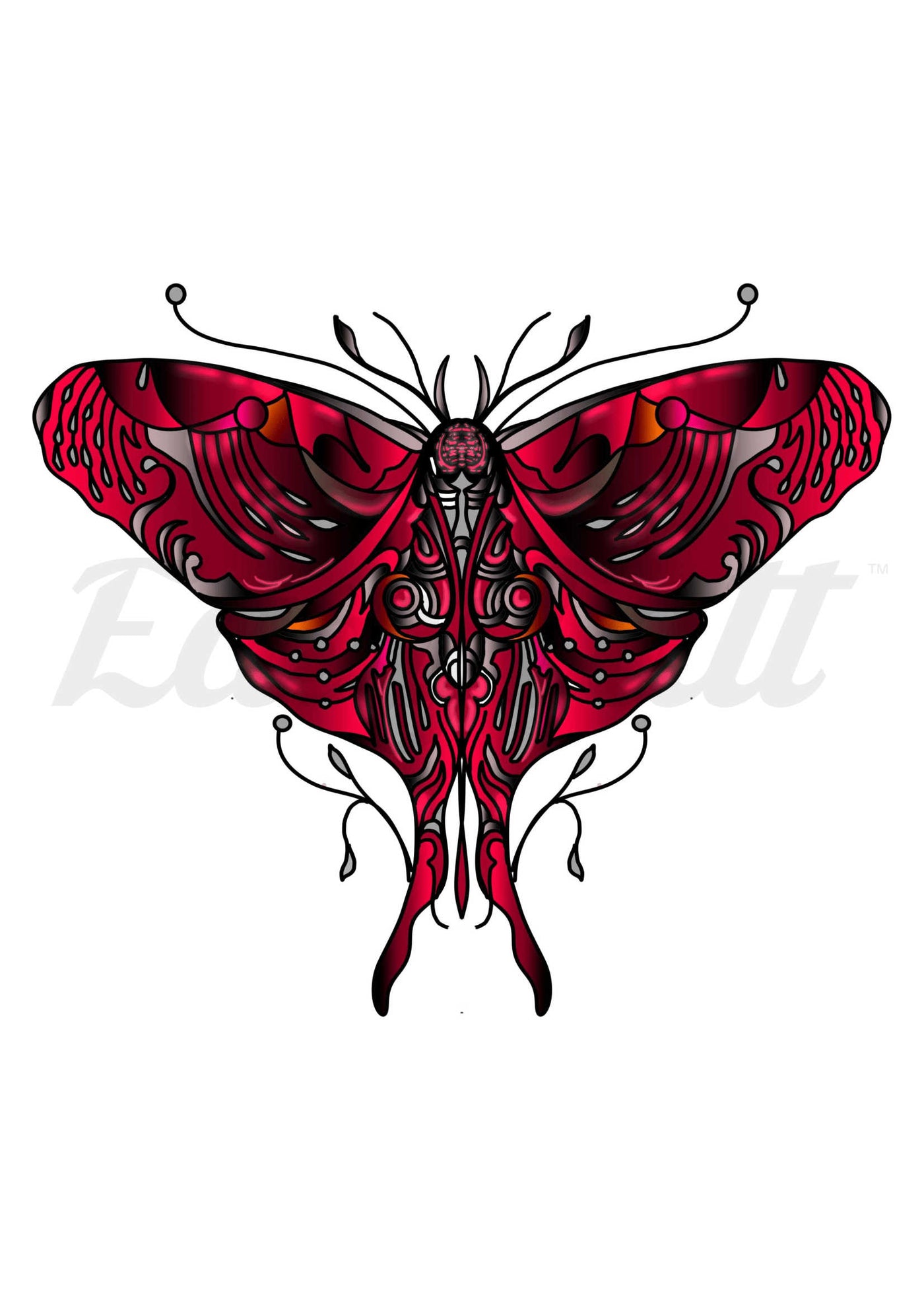 Moth Rise - Temporary Tattoo