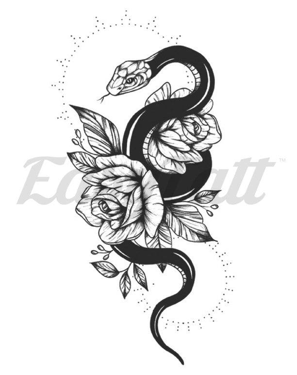 Snake Charm Temporary Tattoo Sleeve | EasyTatt™