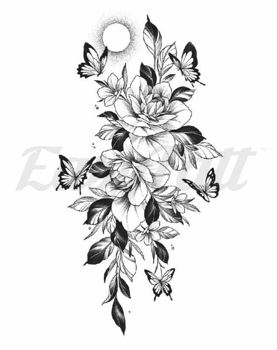 Butterfly Dance Temporary Tattoo Sleeve | EasyTatt™