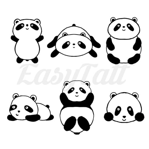 Chubby Pandas Temporary Tattoo | EasyTatt™