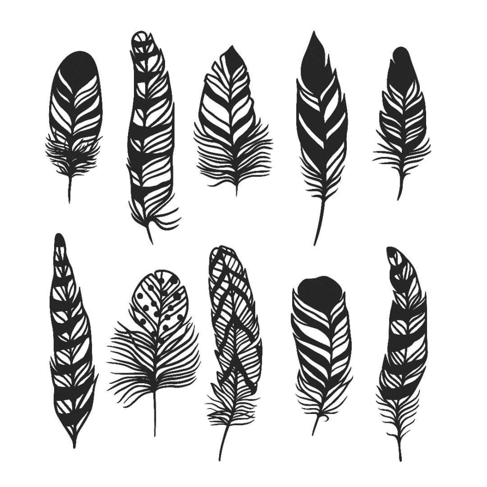 Feather Set Temporary Tattoo | EasyTatt™