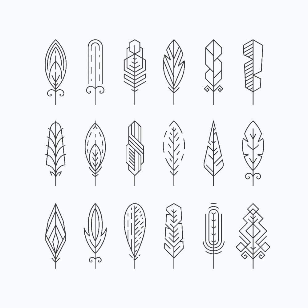 Little Leaf Shapes Set - Temporary Tattoo