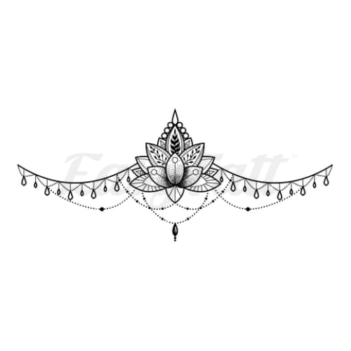 Lotus with Beads Temporary Tattoo | EasyTatt™