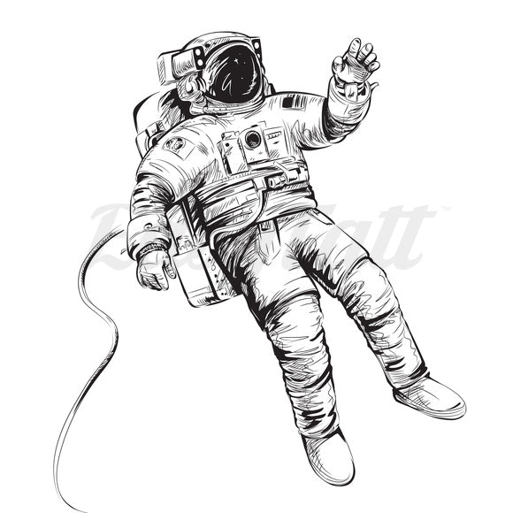 Floating Astronaut Temporary Tattoo | EasyTatt™