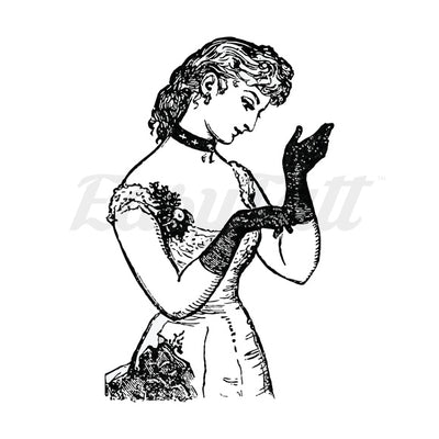 Victorian Lady - Temporary Tattoo