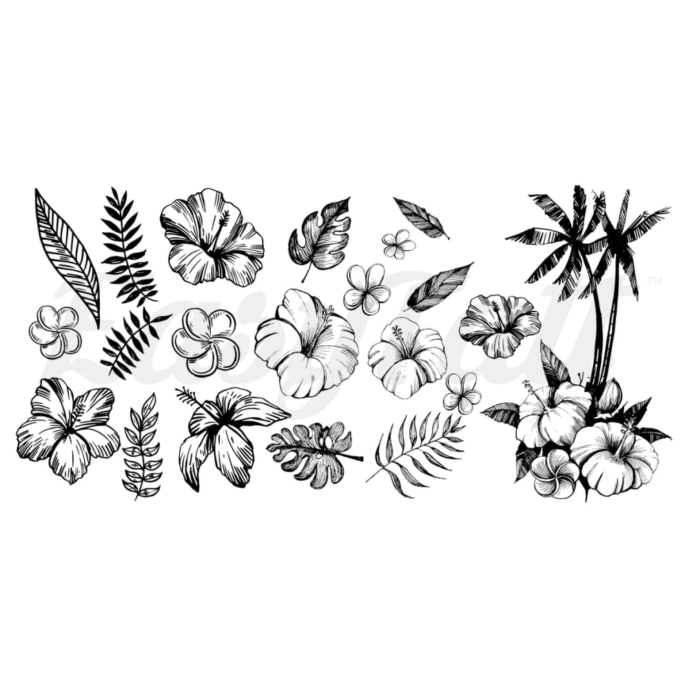 Paradise Flowers - Temporary Tattoo