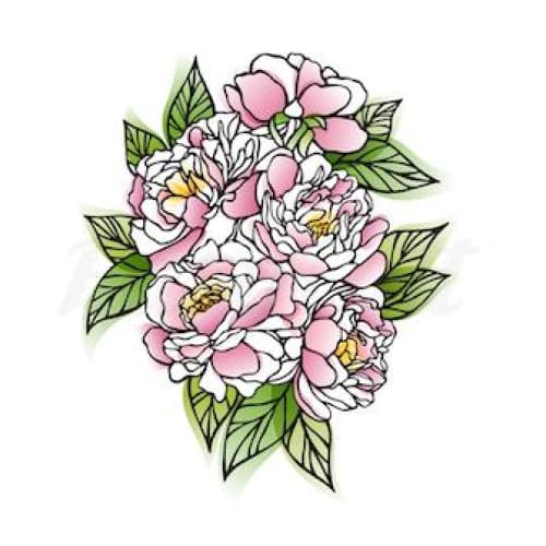 Pink Peonies Temporary Tattoo | EasyTatt™