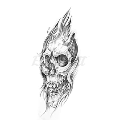 Skull with Evil Grin Temporary Tattoo | EasyTatt™