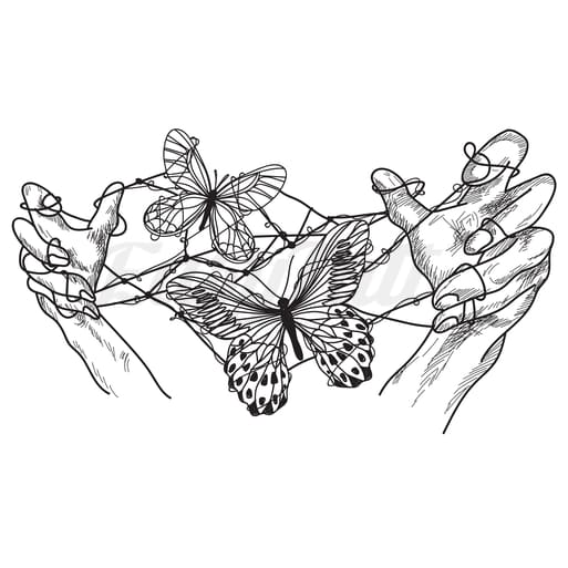 Tangled Butterflies Temporary Tattoo | EasyTatt™